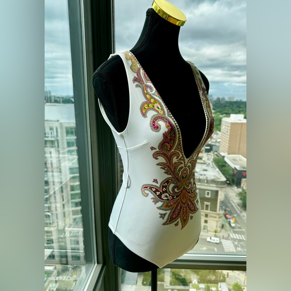 🆕 ZIMMERMANN 🧿 NWOT Teddy Paisley Plunge Bathing Suit, Sz 0 - MISSING BELT - Picture 5 of 16